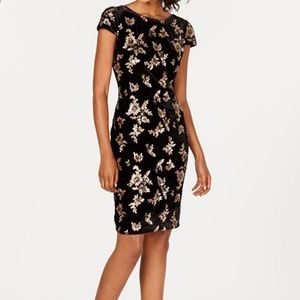 Calvin Klein Sequin Velvet Sheath Dress sz 10